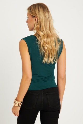 Top drapé émeraude - Vert