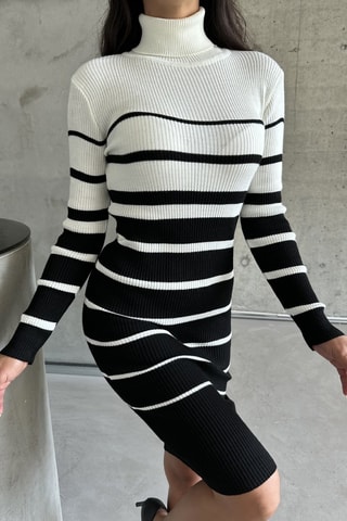 Robe pull - Blanc et noir