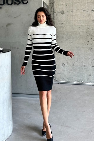 Robe pull - Blanc et noir