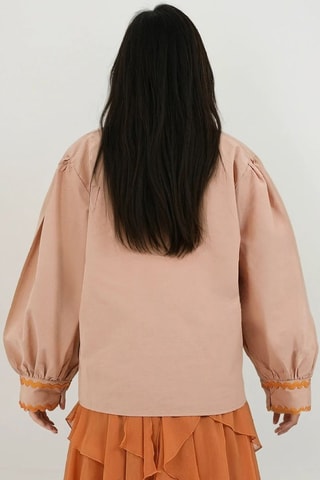 Blouse - Beige et orange