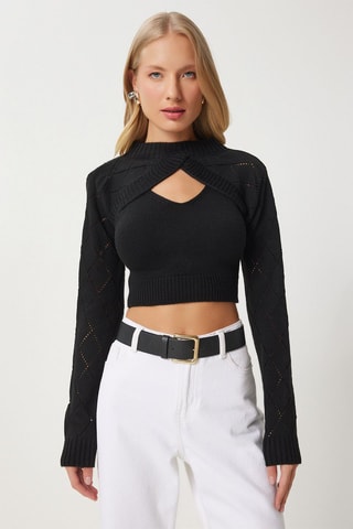 Crop top et pull court - Noir