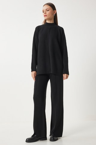 Pull et pantalon taille haute - Noir