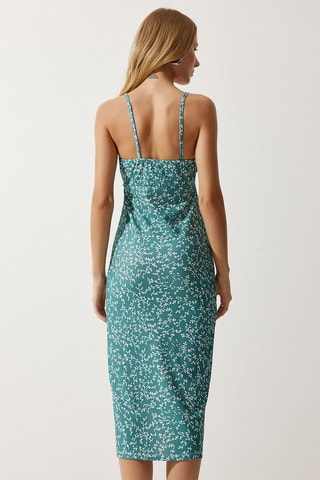 Robe fourreau - Vert et blanc