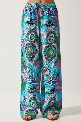 Pantalon palazzo - Bleu