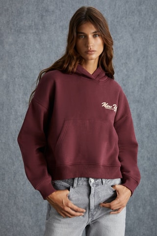 Sweat à capuche - Blanc et rouge
