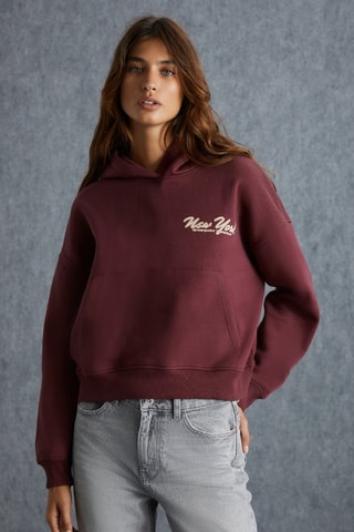 Sweat à capuche - Blanc et rouge