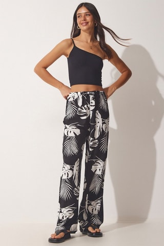Pantalon relaxed - Blanc et noir