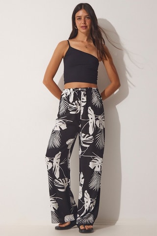 Pantalon relaxed - Blanc et noir