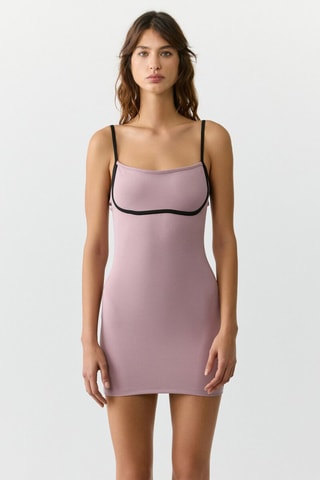 Robe fourreau - Noir et rose