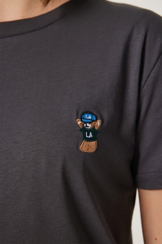 T-shirt - Blanc, bleu et gris