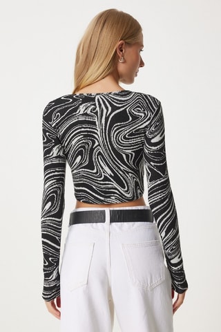 Crop top - Blanc et noir