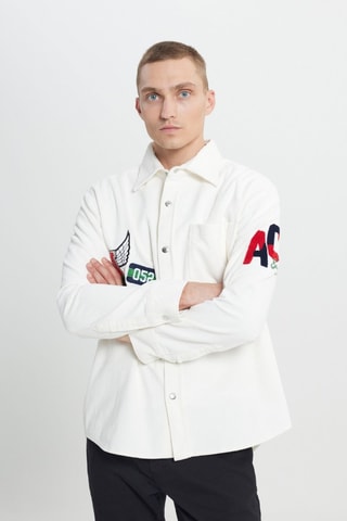 Chemise slim - Blanc, rouge et vert