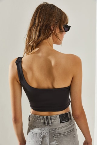 Crop top asymétrique - Gris