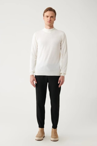 Pull regular en laine - Blanc