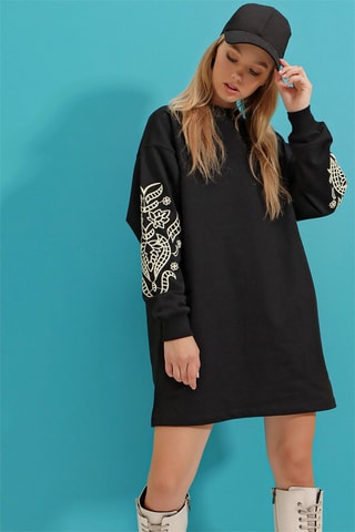 Robe sweat - Blanc et noir