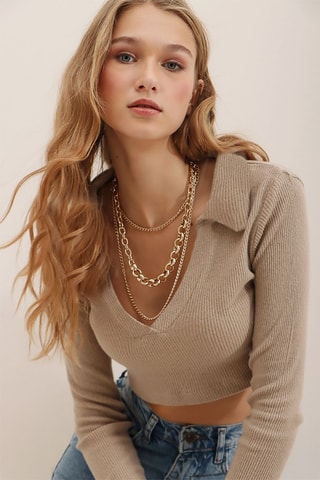 Crop top - Beige