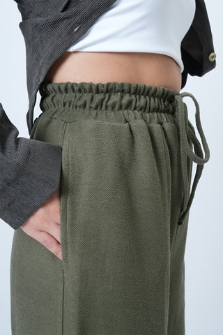 Pantalon taille haute - Vert