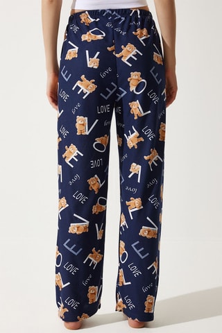 Pantalon de pyjama - Blanc, bleu et marron
