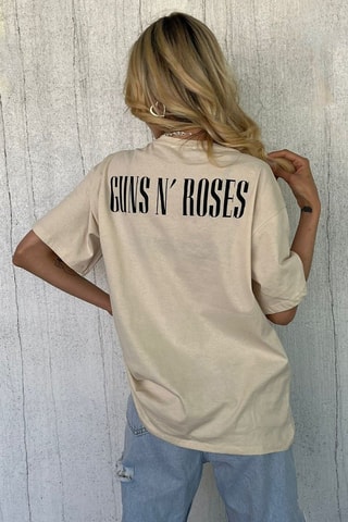 T-shirt oversize Guns N' Roses - Noir et beige