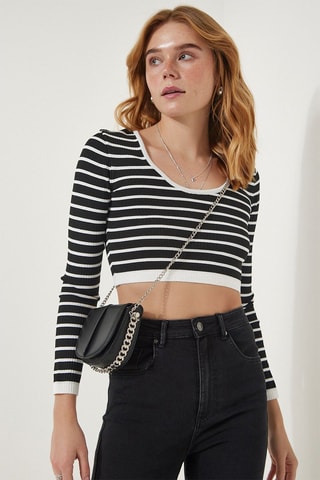 Crop top - Blanc et noir
