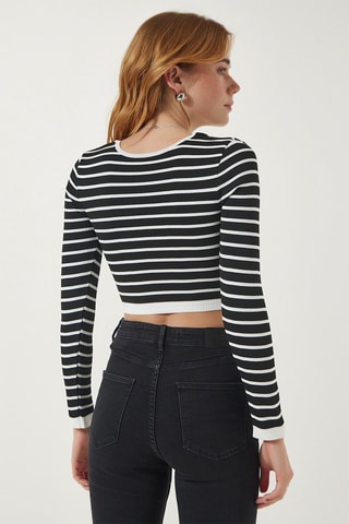 Crop top - Blanc et noir