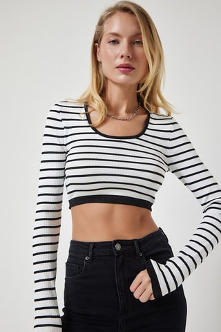 Crop top - Blanc et noir