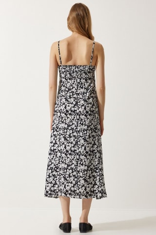 Robe midi - Blanc et noir