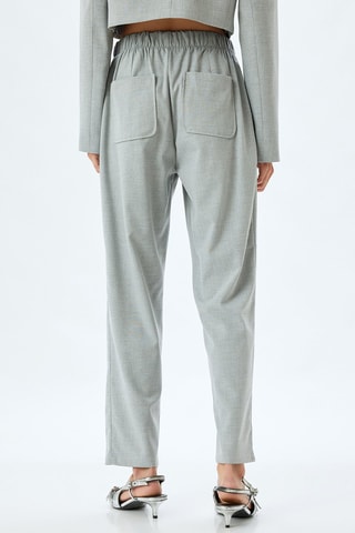 Pantalon carotte taille haute - Gris