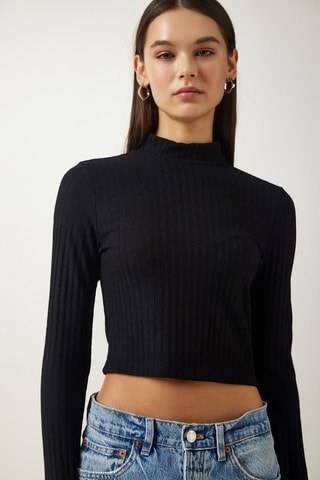 Crop-top - Noir