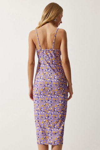 Robe fourreau - Violet et orange