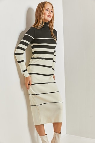 Robe pull - Blanc et noir