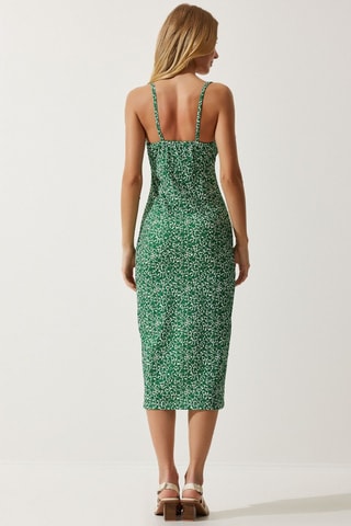 Robe - Vert foncé et blanc