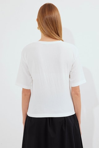 Top - Blanc et orange