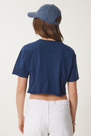 T-shirt cropped - Bleu