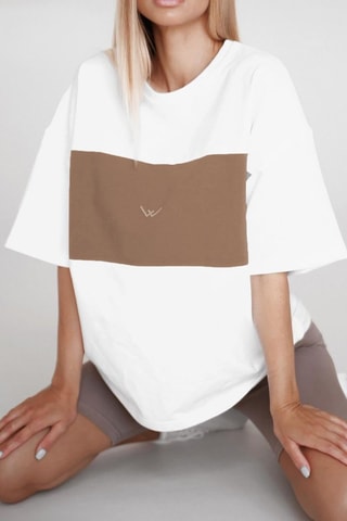 T-shirt regular - Blanc et beige