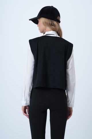 Gilet de costume en velours - Noir