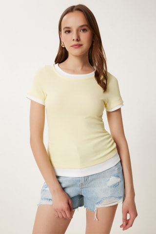 T-shirt - Blanc et jaune