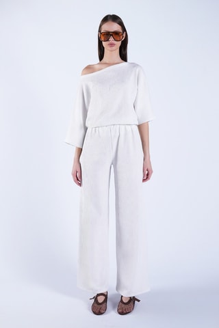 Blouse et pantalon palazzo - Blanc