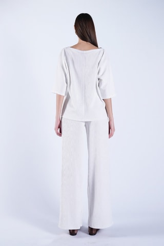 Blouse et pantalon palazzo - Blanc