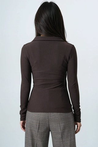 Top drapé - Marron