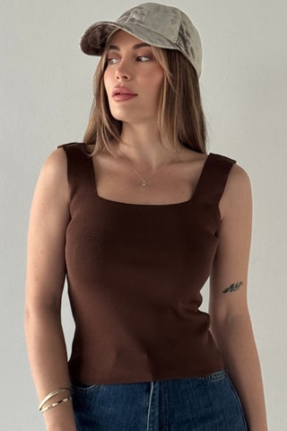 Top sans manches - Marron
