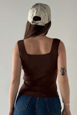 Top sans manches - Marron