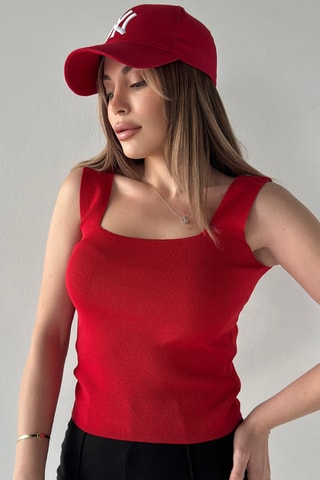 Top sans manches - Rouge