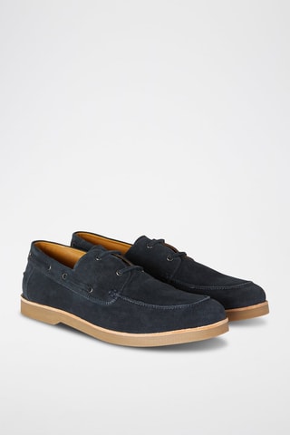 Chaussures bateau en cuir - Bleu marine - Harmont & Blaine