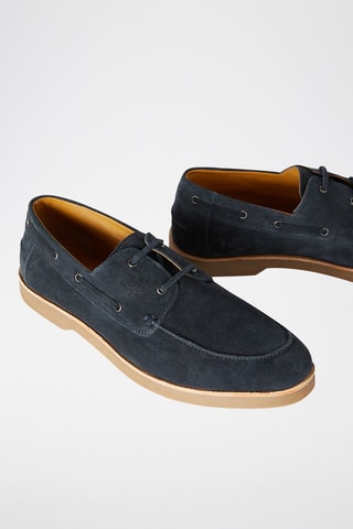 Chaussures bateau en cuir - Bleu marine - Harmont & Blaine