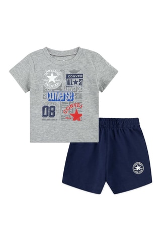 T-shirt et short - Rouge, bleu et gris