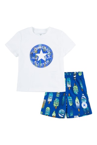 T-shirt et short - Blanc et bleu