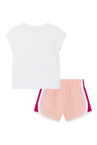 T-shirt et short - Blanc, violet et rose