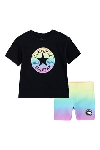 T-shirt et short - Noir, bleu et violet