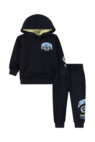 Sweat à capuche et pantalon en coton biologique - Noir